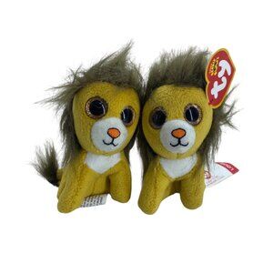 Ty Beanie Boos Twins Louie the Lion Plush Stuffed Animal Toy Big Wild Cat 3.75"